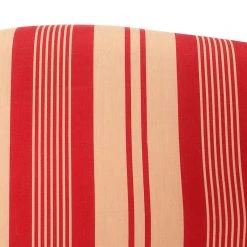 Comptoir De Famille Fauteuil Crapaud Rayé En Coton Rouge Et Pin - Margot -SEMA design Boutique 200242 DET03 WEB