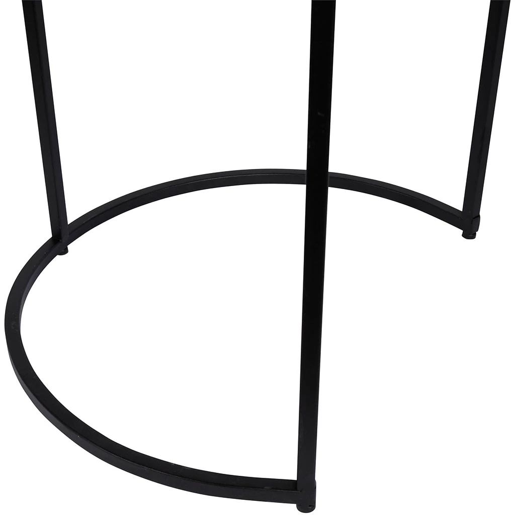 Côté Table 3 Tables D'appoint Gigognes Milune Noires En Metal Et Miroir 6 Côté Table 3 Tables D'appoint Gigognes Milune Noires En Metal Et Miroir – Image 4