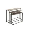Côté Table Console Gigogne (x3) En Fer Argenté - Felia