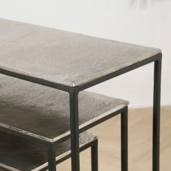 Côté Table Console Gigogne (x3) En Fer Argenté - Felia -SEMA design Boutique 36483 SITU05 WEB