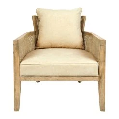 Côté Table Fauteuil Sable En Chêne Et Rotin - Lakso