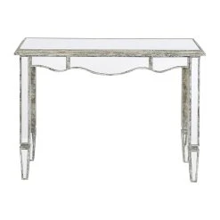 Côté Table Console Avec Tiroir En Bois Miroir Patiné
