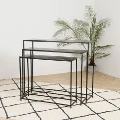 Côté Table Console Gigogne (x3) En Fer Noir - Felia -SEMA design Boutique 37338 SITU01 WEB