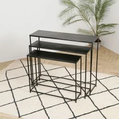 Côté Table Console Gigogne (x3) En Fer Noir - Felia -SEMA design Boutique 37338 SITU02 WEB