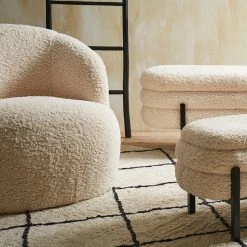 SEMA DESIGN Fauteuil Club Tissu Bouclette Crème - Cosine -SEMA design Boutique 47395 amb hd 2022 09 ah sema 20017