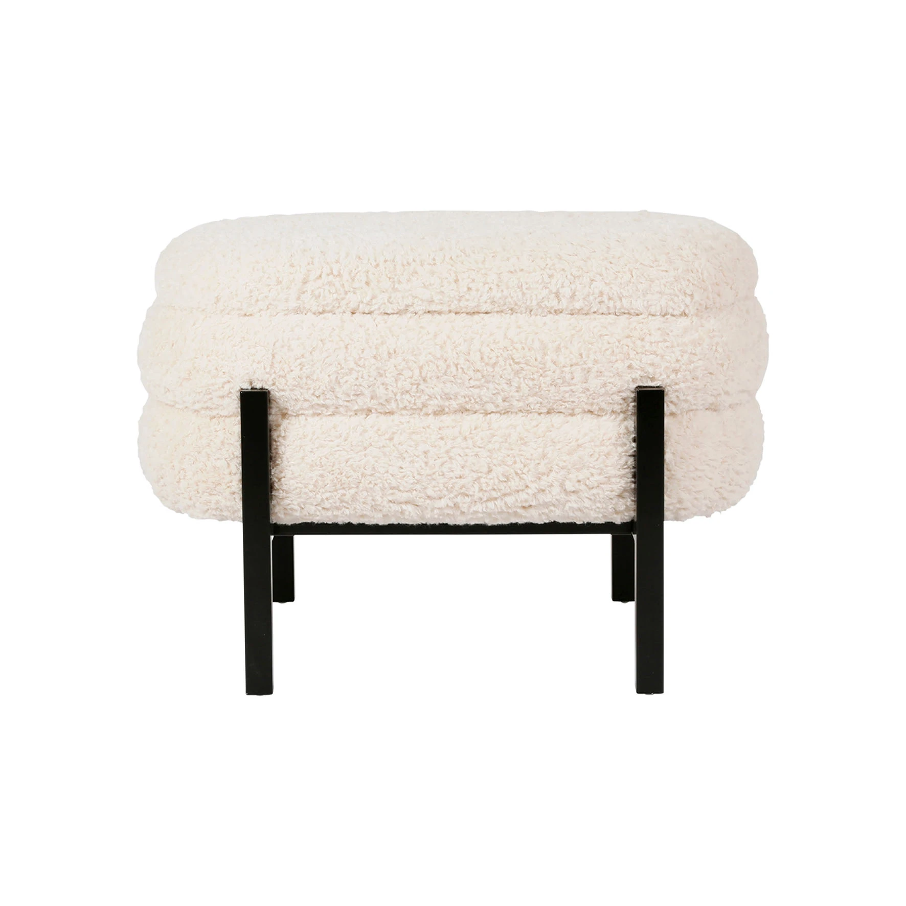 SEMA DESIGN Tabouret Coffre En Tissu Bouclette Crème Et Fer Noir - Cosine 3 SEMA DESIGN Tabouret Coffre En Tissu Bouclette Crème Et Fer Noir - Cosine