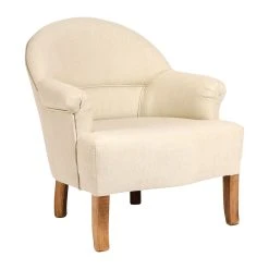 Comptoir De Famille Fauteuil Crapaud En Pin Et Coton Crème - Chambray -SEMA design Boutique 5225 DET01 WEB