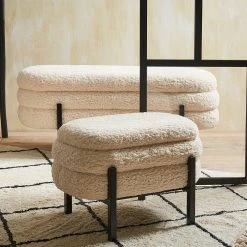 SEMA DESIGN Banc Coffre En Tissu Bouclette Crème Et Fer Noir - Cosine -SEMA design Boutique 59af3 amb hd 2022 09 ah sema 20017