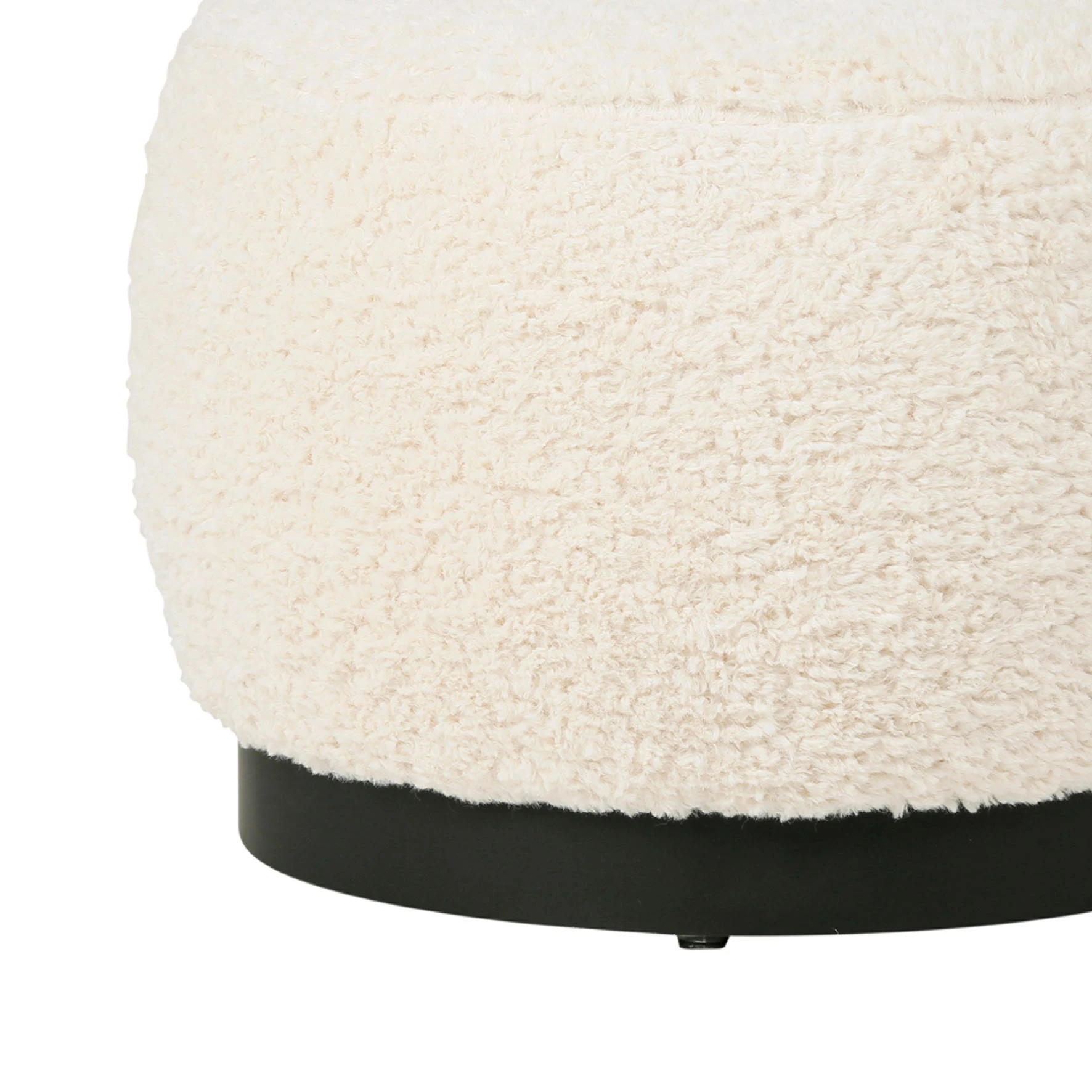 SEMA DESIGN Pouf D'intérieur En Tissu Bouclette Crème Et Noir - Cosine 6 SEMA DESIGN Pouf D'intérieur En Tissu Bouclette Crème Et Noir - Cosine – Image 4