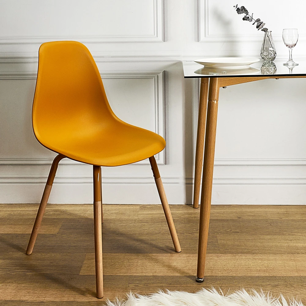 Home Déco Factory Chaise De Salle à Manger Scandinave Moutarde - Phenix 7 Home Déco Factory Chaise De Salle à Manger Scandinave Moutarde - Phenix – Image 5