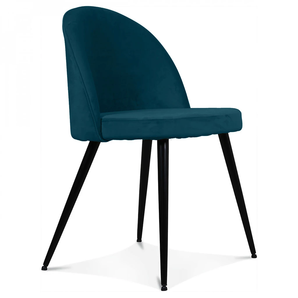 Opjet Chaise Salle à Manger En Velours Bleu Canard - Ingrid 3 Opjet Chaise Salle à Manger En Velours Bleu Canard - Ingrid