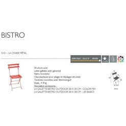 Fermob Chaise D'exterieur En Acier Miel - Bistro -SEMA design Boutique 618398 FRN02 WEB