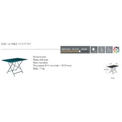 Fermob Table De Jardin Pliante En Acier Bleu Acapulco- Bistro -SEMA design Boutique 618483 FRN02 WEB