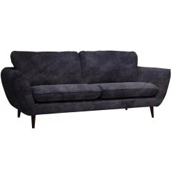 Inside Canapé Fixe 3 Places Axel - Velours Vintage - Adore Anthracite