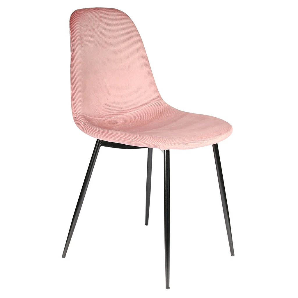 Home Déco Factory Chaise Salle à Manger En Velours Cotelé Rose - Giulia 3 Home Déco Factory Chaise Salle à Manger En Velours Cotelé Rose - Giulia