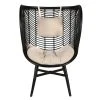 Zago Fauteuil Polo En Rotin Naturel Noir