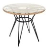 Home Déco Factory Table De Repas Ronde En Résine Tressée Avec Plateau En Verre - Saya -SEMA design Boutique 623858 FRN01 WEB