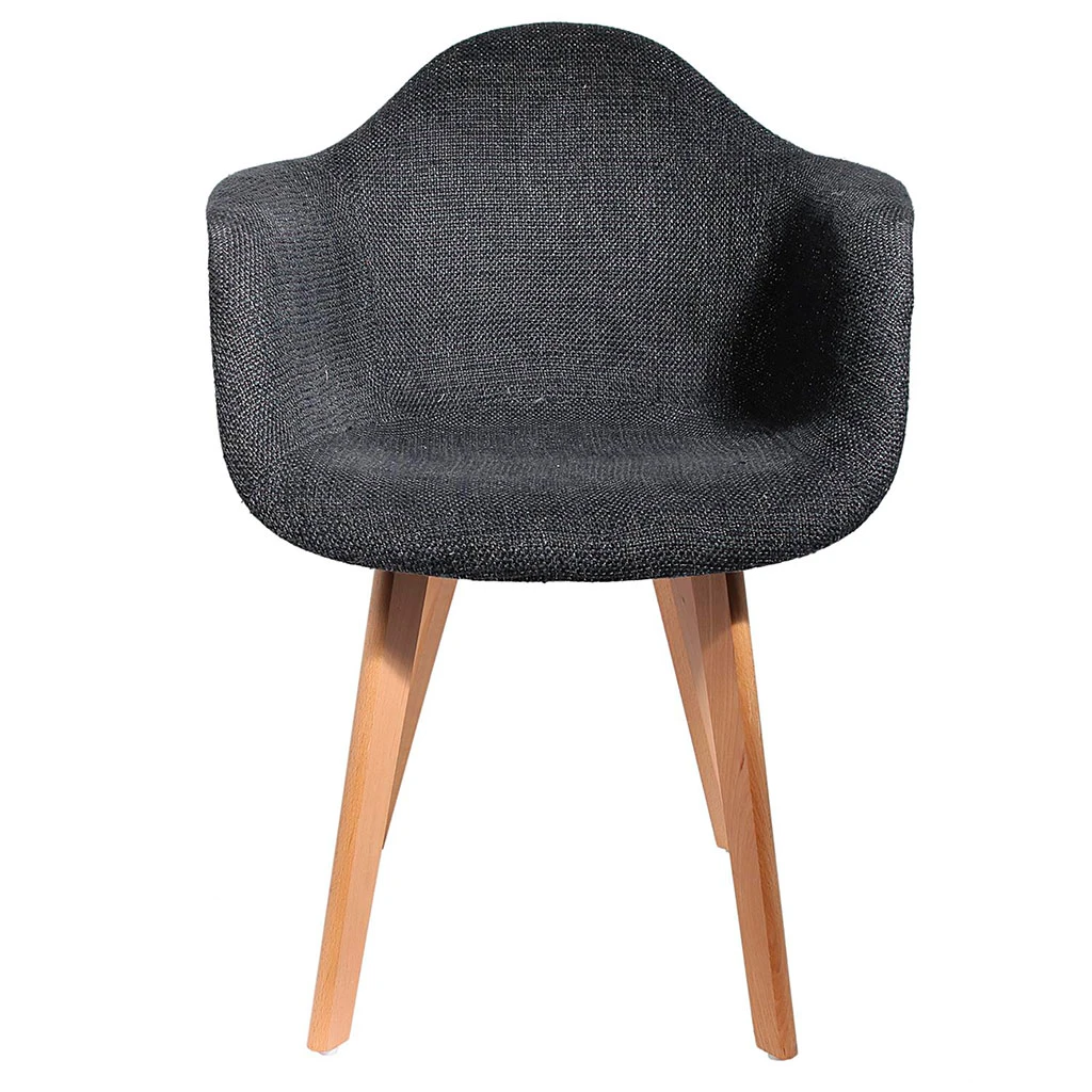 Home Déco Factory Chaise Avec Accoudoir En Tissu Grosse Maille Noir - Scarlett 4 Home Déco Factory Chaise Avec Accoudoir En Tissu Grosse Maille Noir - Scarlett – Image 2
