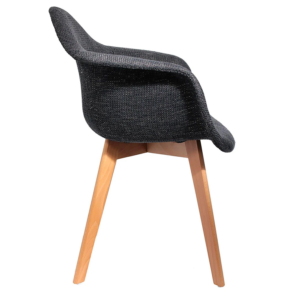 Home Déco Factory Chaise Avec Accoudoir En Tissu Grosse Maille Noir - Scarlett 5 Home Déco Factory Chaise Avec Accoudoir En Tissu Grosse Maille Noir - Scarlett – Image 3