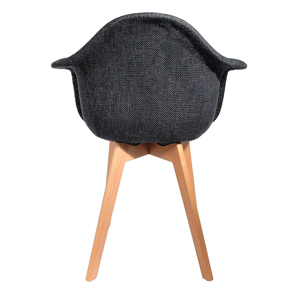 Home Déco Factory Chaise Avec Accoudoir En Tissu Grosse Maille Noir - Scarlett 6 Home Déco Factory Chaise Avec Accoudoir En Tissu Grosse Maille Noir - Scarlett – Image 4