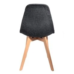 Home Déco Factory Chaise Salle à Manger En Tissu Grosse Maille Noir - Scarlett -SEMA design Boutique 623920 FRN04 WEB