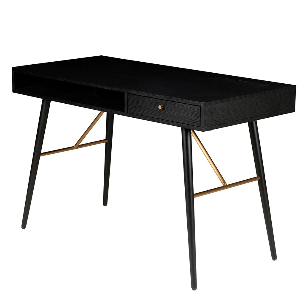 Zago Bureau Avec Tiroir En Bois Et Fer Noir - Vero 4 Zago Bureau Avec Tiroir En Bois Et Fer Noir - Vero – Image 2