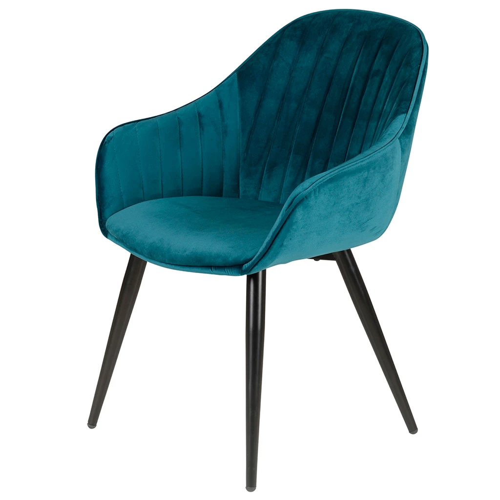 Zago Chaise Avec Accoudoir En Velours Bleu - Ben 4 Zago Chaise Avec Accoudoir En Velours Bleu - Ben – Image 2