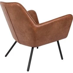 White Label Living Fauteuil Effet Cuir Vintage Marron - Bastien -SEMA design Boutique 627289 FRN04 WEB