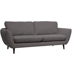 Inside Canapé Fixe 3 Places AXEL - Effet Velours - Seven Gris Plumb