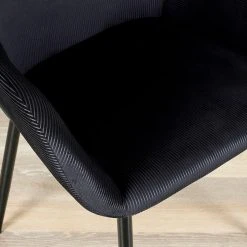 Home Déco Factory Chaise Avec Accoudoir En Velours Cotelé Noir - Julia -SEMA design Boutique 629680 FRN05 WEB