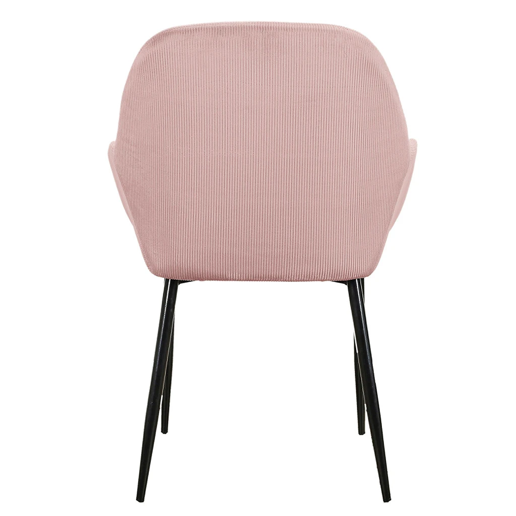 Home Déco Factory Chaise Avec Accoudoir En Velours Cotelé Rose - Julia 6 Home Déco Factory Chaise Avec Accoudoir En Velours Cotelé Rose - Julia – Image 4