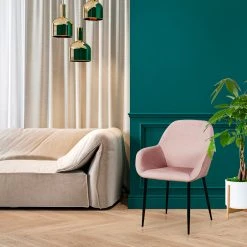 Home Déco Factory Chaise Avec Accoudoir En Velours Cotelé Rose - Julia 13 Home Déco Factory Chaise Avec Accoudoir En Velours Cotelé Rose - Julia -SEMA design Boutique 629681 FRN06 WEB