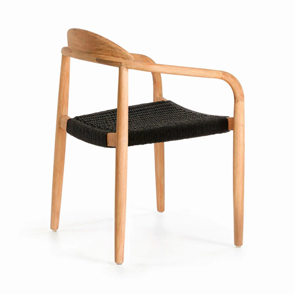 La Forma Chaise Salle à Manger En Bois D'acacia Et Corde Noir - Nina 5 La Forma Chaise Salle à Manger En Bois D'acacia Et Corde Noir - Nina – Image 3