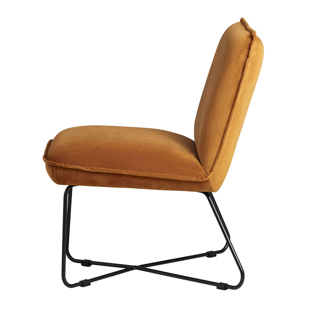 Zago Fauteuil En Velours Ambre - Habby 6 Zago Fauteuil En Velours Ambre - Habby – Image 4