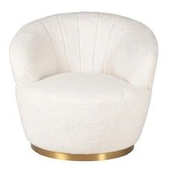 Zago Fauteuil Tissu Effet Mohair écru - Vesna