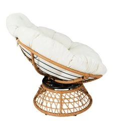 Home Déco Factory Fauteuil D'exterieur Papasan En Rotin Avec Coussin Blanc - Cancun -SEMA design Boutique 633466 FRN03 WEB