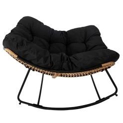 Home Déco Factory Fauteuil De Jardin A Bascule Coussin Noir -Tamia -SEMA design Boutique 633482 FRN03 WEB