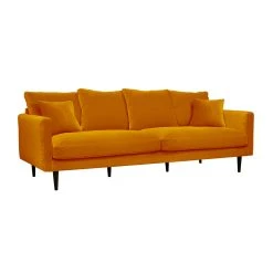 Inside Canapé Fixe 3 Places Marius - Effet Velours - Seven Ocre