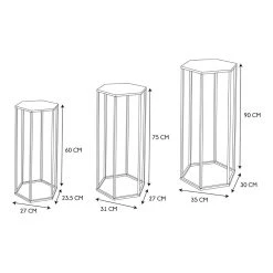 Home Déco Factory Sellettes Gigogne (x3) En Metal Blanc -SEMA design Boutique 638122 FRN04 WEB