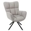 Home Déco Factory Fauteuil De Salon Pivotant En Tissus Gris - Wamy -SEMA design Boutique 638123 FRN01 WEB