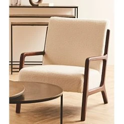 Zago Fauteuil En Bouclette écru Et Pin - Nala -SEMA design Boutique 63de7 annotation 2021 11 19 152631