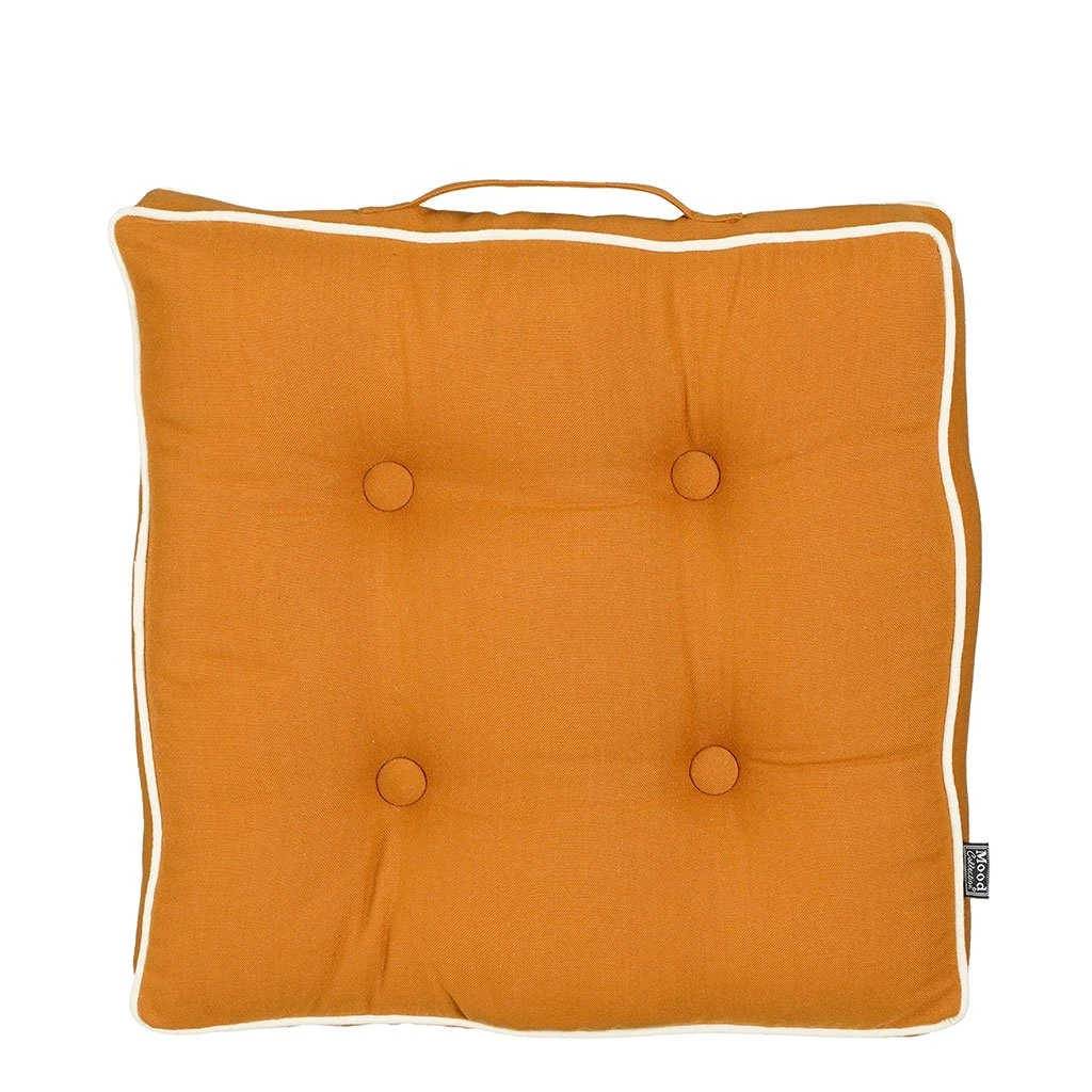 Mica Décorations Coussin Exterieur Matelas Ocre 45x45cm - Kroft 3 Mica Décorations Coussin Exterieur Matelas Ocre 45x45cm - Kroft