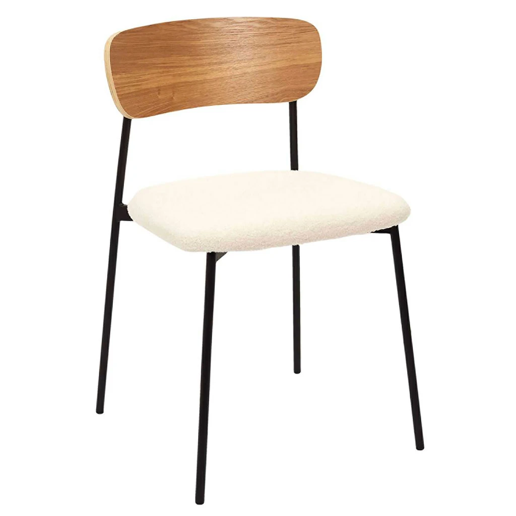 Home Déco Factory Chaise Salle à Manger En Tissu Bouclette - Loki 3 Home Déco Factory Chaise Salle à Manger En Tissu Bouclette - Loki