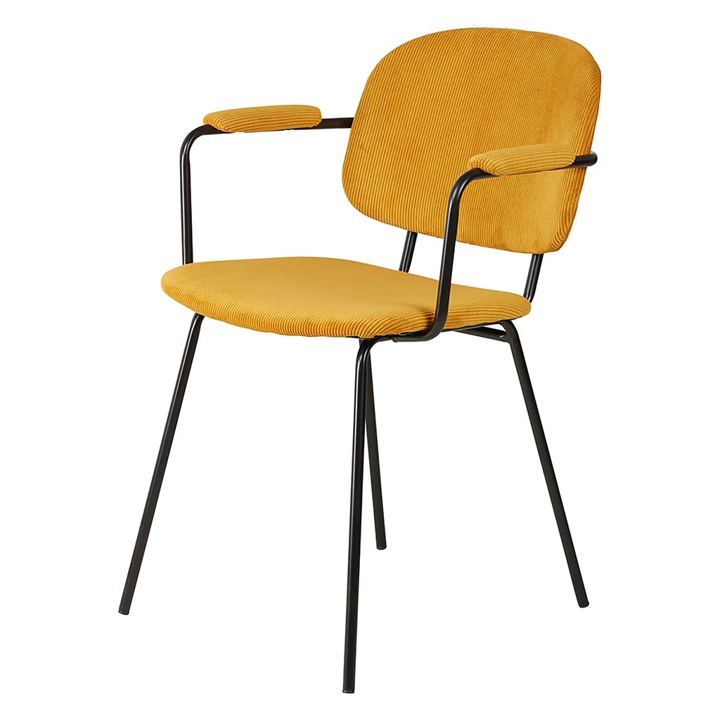 Zago Fauteuil Velours Côtelé Curry - Aston 4 Zago Fauteuil Velours Côtelé Curry - Aston – Image 2