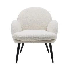 Zago Fauteuil En Tissu Effet Laine Bouclette Blanc - Oria -SEMA design Boutique 646238 FRN02 WEB