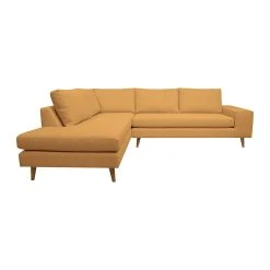 Inside Canapé D'angle Gauche 5 Places André - Tissu Texturé - Crown Moutarde