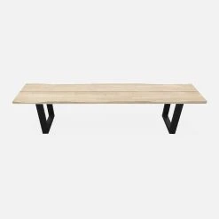 Alice's Garden Lot De 2 Bancs En Acacia Brossé Et Acier Noir L180cm - Salta -SEMA design Boutique 649037 FRN02 WEB