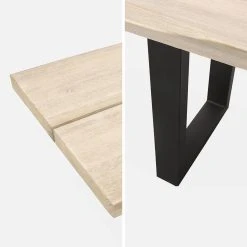 Alice's Garden Lot De 2 Bancs En Acacia Brossé Et Acier Noir L180cm - Salta -SEMA design Boutique 649037 FRN03 WEB