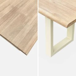 Alice's Garden Lot De 2 Bancs En Acacia Brossé Et Acier Beige L180cm - Salta -SEMA design Boutique 649039 FRN03 WEB