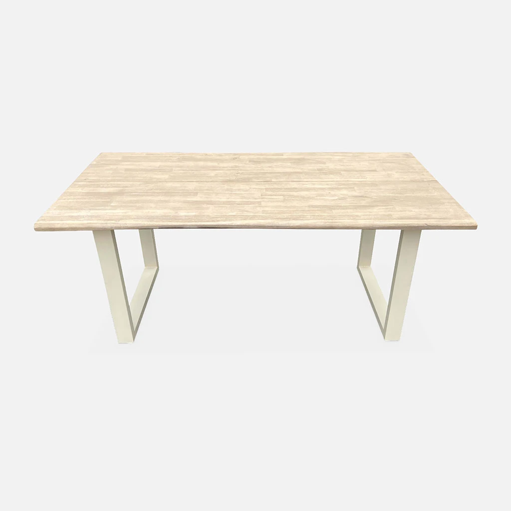 Alice's Garden Table De Jardin En Acacia Brossé Et Acier Beige L180cm - Salta 5 Alice's Garden Table De Jardin En Acacia Brossé Et Acier Beige L180cm - Salta – Image 3